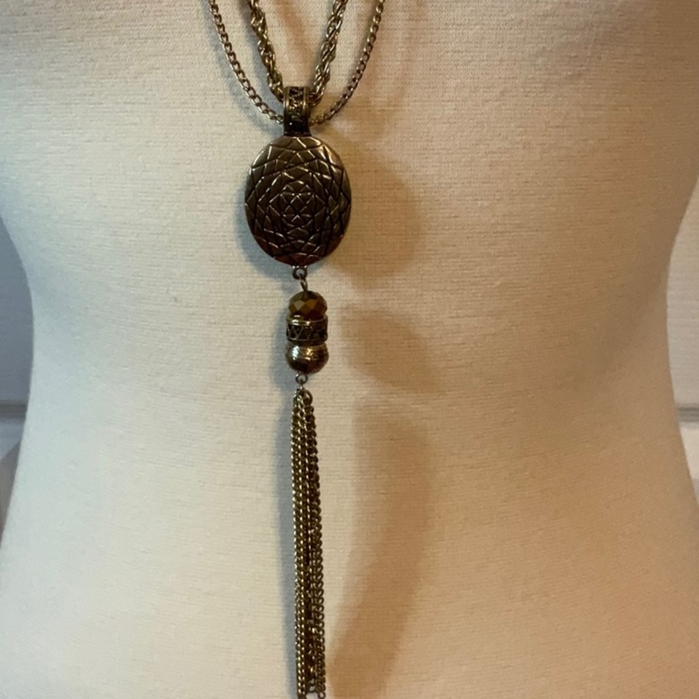 Ruby Rd Gold Tone Long Necklace Double‎ Chain - Picture 2 of 6